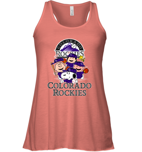 MLB Colorado Rockies Snoopy Charlie Brown Woodstock The Peanuts Movie  Baseball Shirt