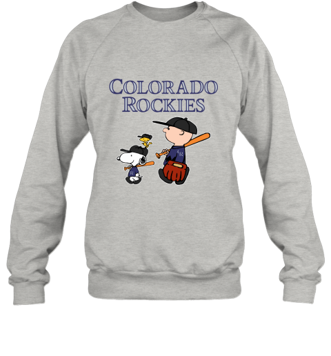 Colorado Rockies Let's Play Baseball Together Snoopy MLB Sweatshirt