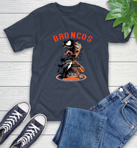 NFL Denver Broncos Football Venom Groot Guardians Of The Galaxy T-Shirt 4