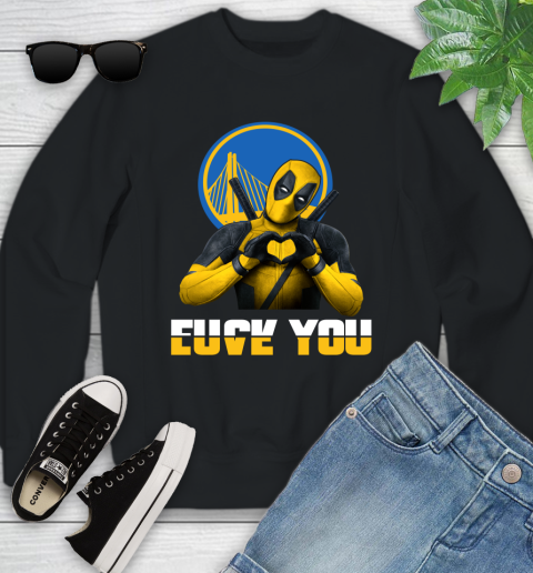 NBA Golden State Warriors Deadpool Love You Fuck You Basketball Sports Youth Sweatshirt