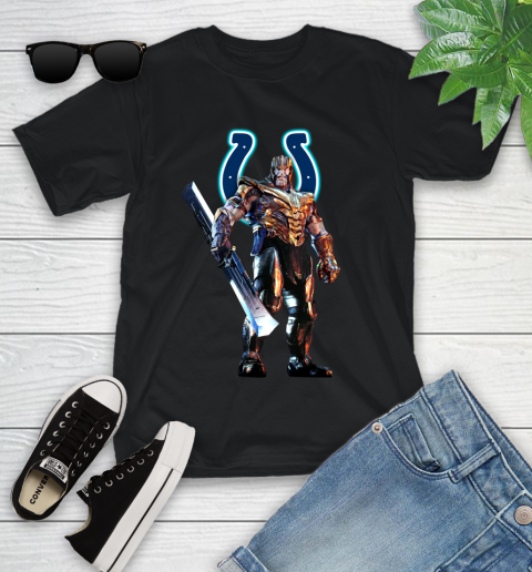 NFL Thanos Gauntlet Avengers Endgame Football Indianapolis Colts Youth T-Shirt 2