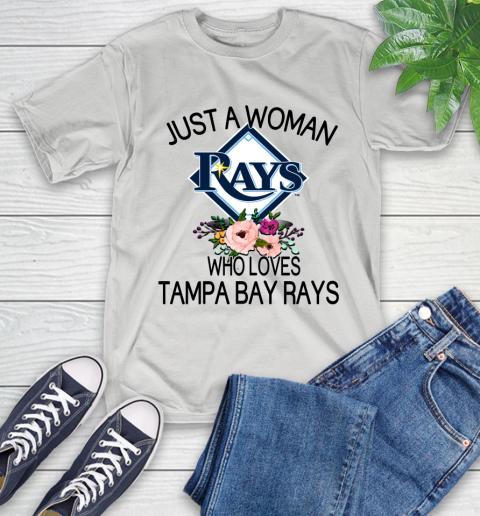 MLB Just A Woman Who Loves Tampa Bay Rays Baseball Sports T-Shirt