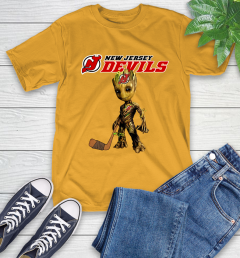 New Jersey Devils NHL Hockey Groot Marvel Guardians Of The Galaxy T-Shirt 3