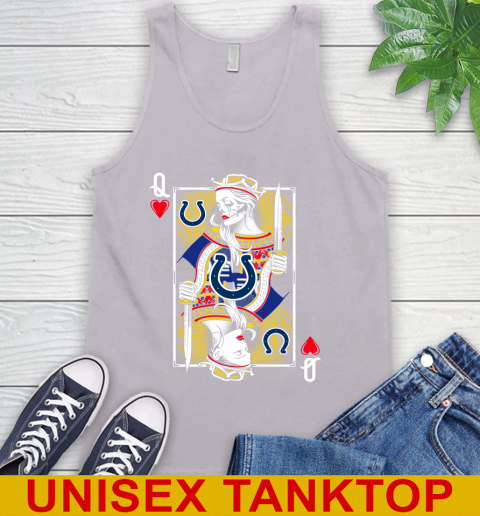 NFL Football Indianapolis Colts The Queen Of Hearts Card Shirt Tank Top 3
