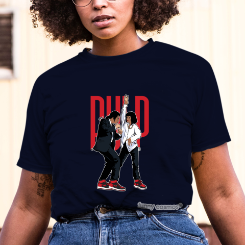 Air Jordan 1 Banned Matching Sneaker Tshirt Pulp Fiction Dance Red and Black Jordan Tshirt