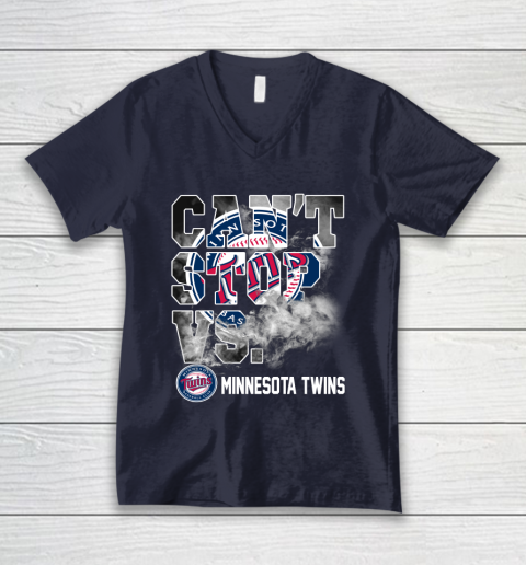MLB Minnesota Twins Baseball Can't Stop Vs Twins V-Neck T-Shirt 2