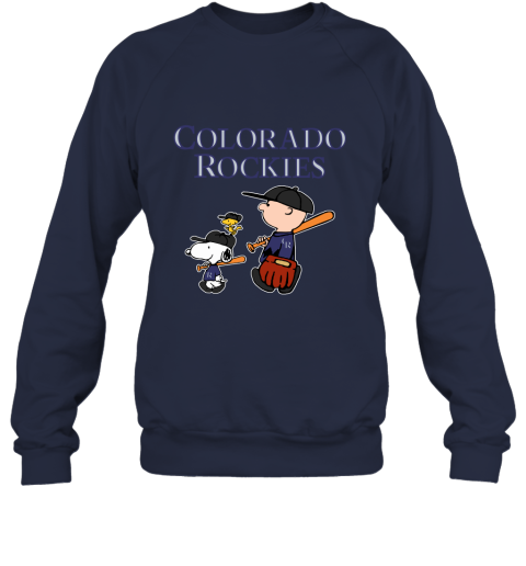Colorado Rockies Let's Play Baseball Together Snoopy MLB Sweatshirt