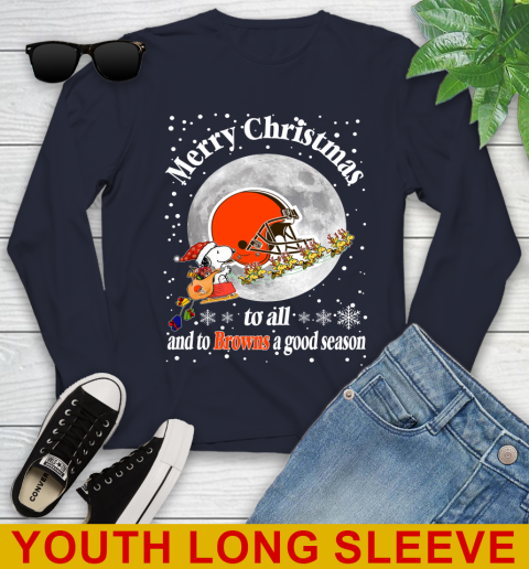 Cleveland Browns Merry Christmas To All And To Browns A Good Season NFL Football Sports Youth Long Sleeve 2