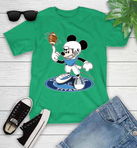 NFL Football Tennessee Titans Cheerful Mickey Disney Shirt Youth T-Shirt 6