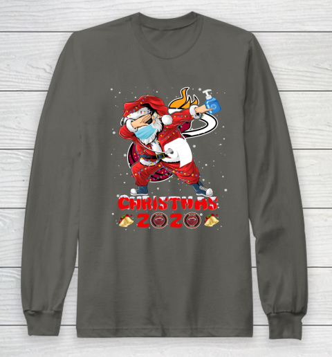 Miami Heat Funny Santa Claus Dabbing Christmas 2020 NBA Long Sleeve T-Shirt 5
