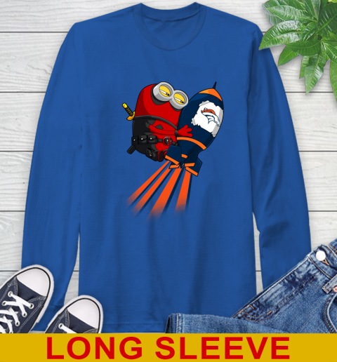 NFL Football Denver Broncos Deadpool Minion Marvel Shirt Long Sleeve T-Shirt 11