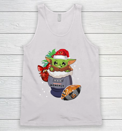 Cincinnati Bengals Christmas Baby Yoda Star Wars Funny Happy NFL Tank Top 2