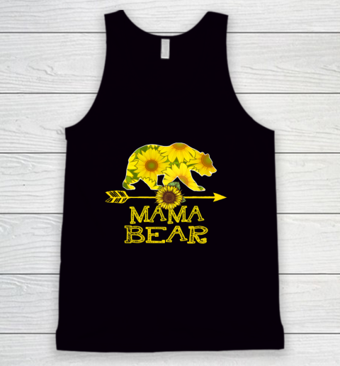 Mama Bear Sunflower T Shirt Funny Mother Father Gift Tank Top