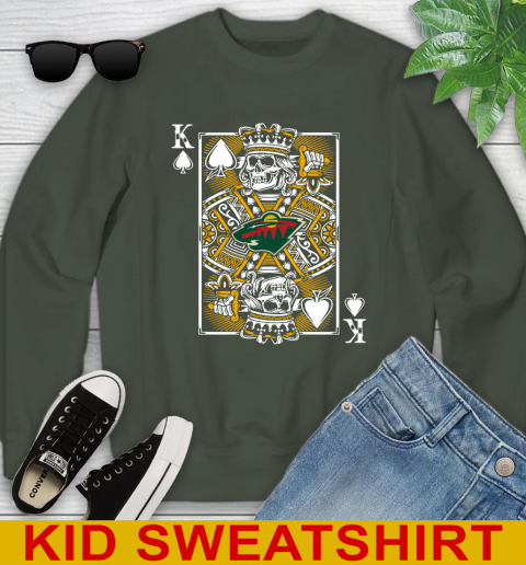Minnesota Wild NHL Hockey The King Of Spades Death Cards Shirt Youth Sweatshirt 8
