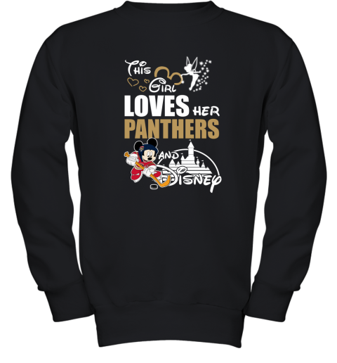 This Girl Love Her Florida Panthers And Mickey Disney Shirts Youth Sweatshirt