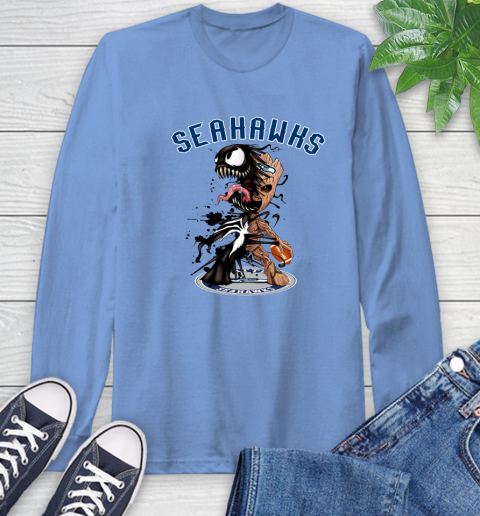 NFL Seattle Seahawks Football Venom Groot Guardians Of The Galaxy Long Sleeve T-Shirt 11