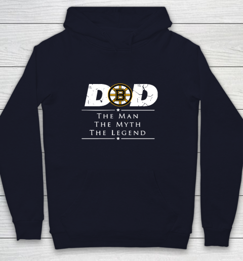 Boston Bruins NHL Ice Hockey Dad The Man The Myth The Legend Youth Hoodie 2