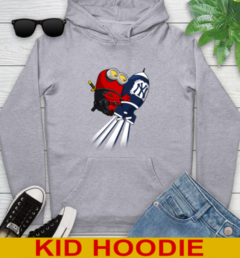 MLB Baseball New York Yankees Deadpool Minion Marvel Shirt Youth Hoodie - Image 7