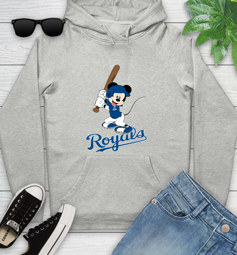 MLB Baseball Kansas City Royals Cheerful Mickey Mouse Shirt Youth Hoodie 2