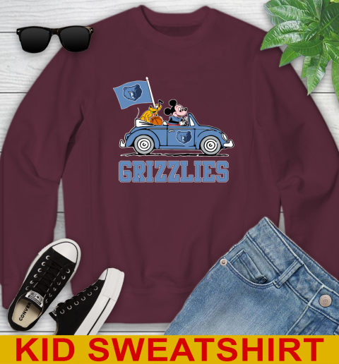 NBA Basketball Memphis Grizzlies Pluto Mickey Driving Disney Shirt Youth Sweatshirt 5