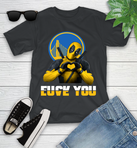 NBA Golden State Warriors Deadpool Love You Fuck You Basketball Sports Youth T-Shirt