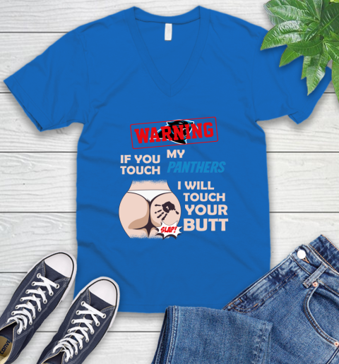 Buffalo Bills NFL Football Warning If You Touch My Team I Will Touch My Butt V-Neck T-Shirt 5