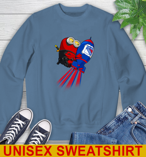 NHL Hockey New York Rangers Deadpool Minion Marvel Shirt Sweatshirt 10