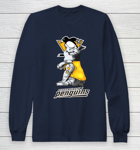 NHL My Cat Loves Pittsburgh Penguins Hockey Long Sleeve T-Shirt 2