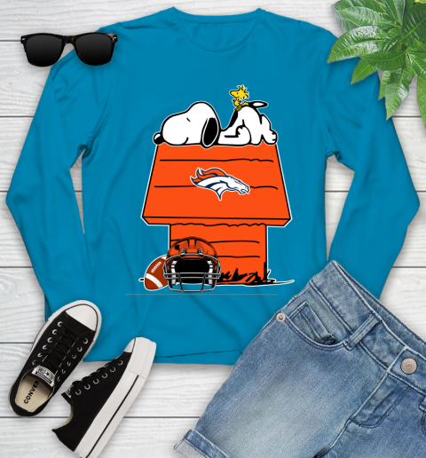 Denver Broncos NFL Football Snoopy Woodstock The Peanuts Movie Youth Long Sleeve 7