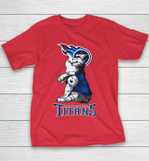 NFL Football My Cat Loves Tennessee Titans Youth T-Shirt 7