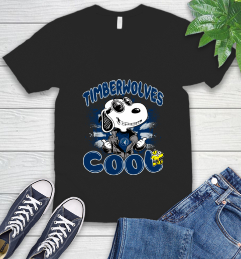 NBA Basketball Minnesota Timberwolves Cool Snoopy Shirt V-Neck T-Shirt
