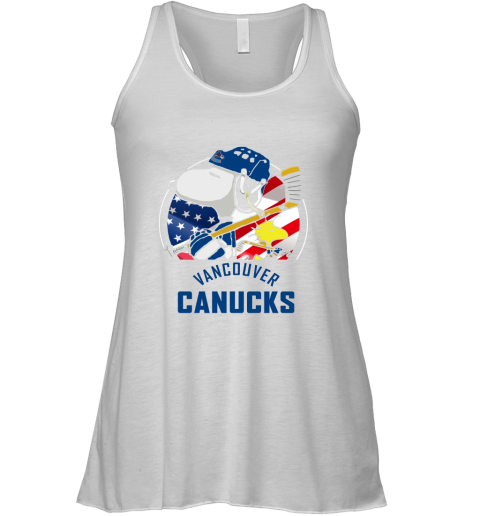 Vancouver Canucks Ice Hockey Snoopy And Woodstock NHL Racerback Tank