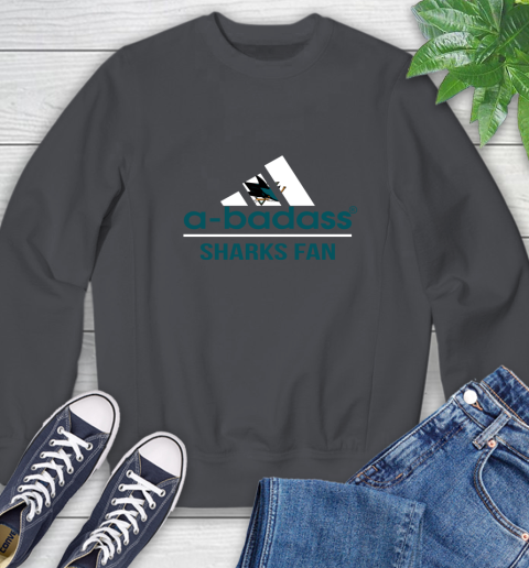 NHL A Badass San Jose Sharks Fan Adidas Hockey Sports Sweatshirt 6