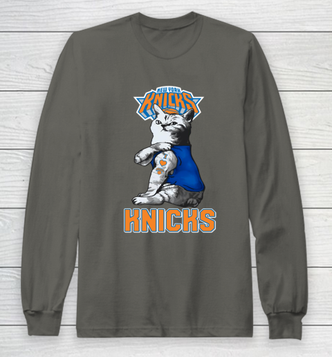 NBA Basketball My Cat Loves New York Knicks Long Sleeve T-Shirt 5
