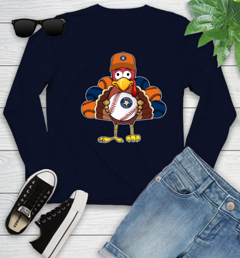 Houston Astros Turkey thanksgiving Youth Long Sleeve 3