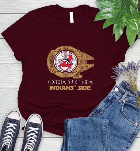MLB Come To The Cleveland Indians Side Star Wars Baseball Sports Women's T-Shirt 7