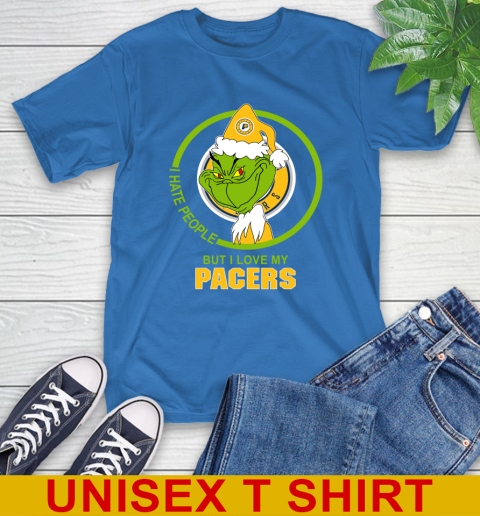 Indiana Pacers NBA Christmas Grinch I Hate People But I Love My Favorite Basketball Team T-Shirt 9
