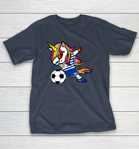 Dabbing Unicorn Uruguay Football Uruguayan Flag Soccer T-Shirt 4
