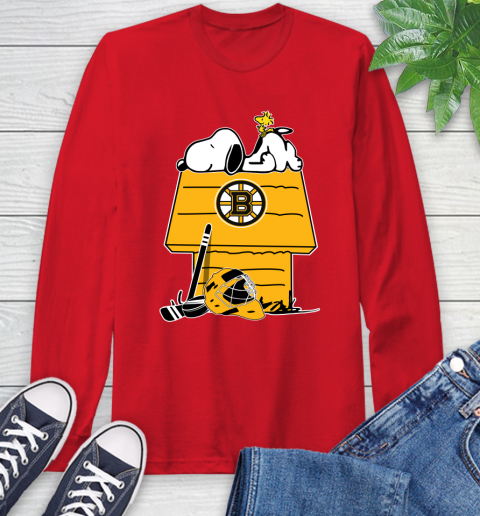 Boston Bruins Ice Hockey Snoopy And Woodstock NHL Youth Hoodie 