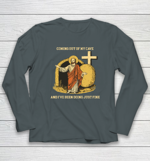 Coming Out Of My Cave Jesus Long Sleeve T-Shirt 3