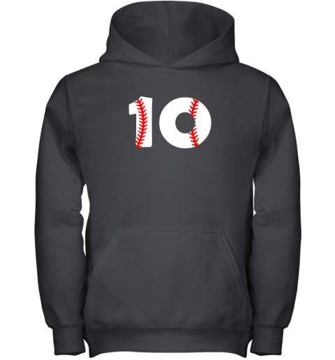 Tenth Birthday 10th BASEBALL Shirt  Number 10 Born In 2009 Youth Hoodie