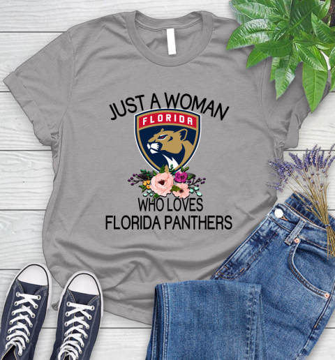 NHL Just A Woman Who Loves Florida Panthers Hockey Sports Women's T-Shirt 3