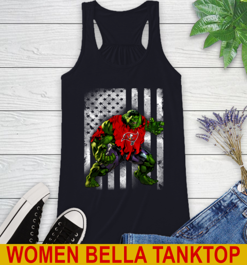 Tampa Bay Buccaneers Hulk Marvel Avengers NFL Football American Flag Racerback Tank 8