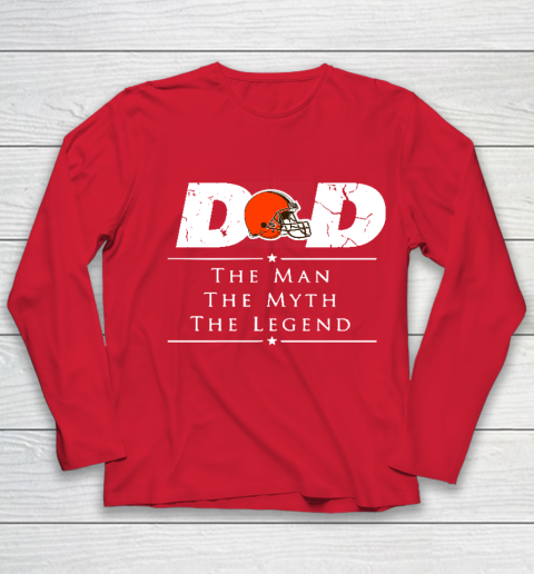 Cleveland Browns NFL Football Dad The Man The Myth The Legend Youth Long Sleeve 8