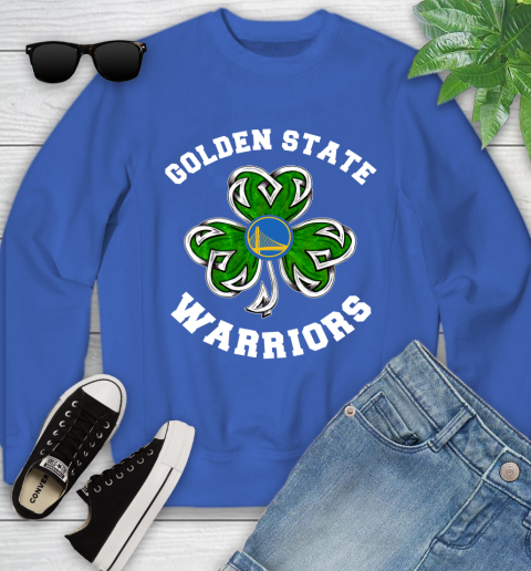 NBA Golden State Warriors Three Leaf Clover St Patrick's Day Basketball Sports Youth Sweatshirt 7
