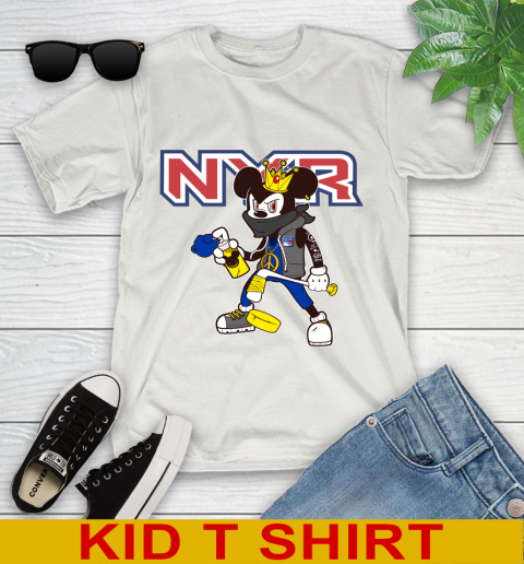 New York Rangers NHL Hockey Mickey Peace Sign Sports Youth T-Shirt 12