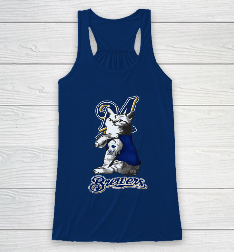 MLB Baseball My Cat Loves Milwaukee Brewers Racerback Tank 6