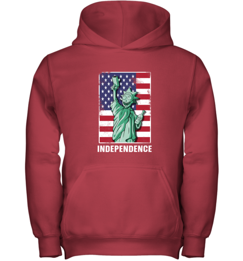 1p3h rick and morty statue of liberty independence day 4th of july shirts youth hoodie 43 front red