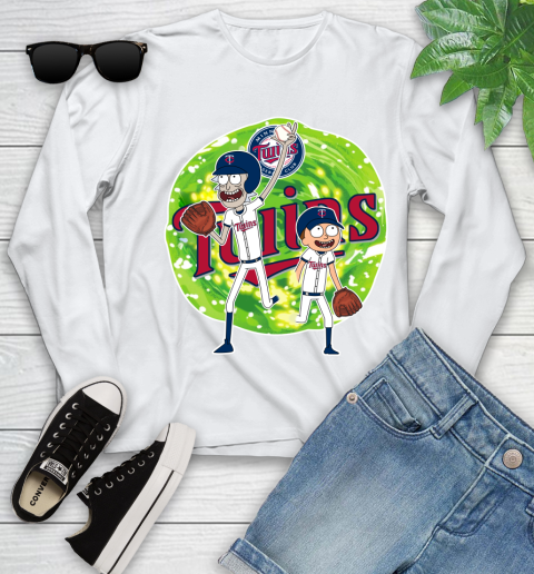 MLB Minnesota Twins Rick And Morty Baseball Sports Youth Long Sleeve