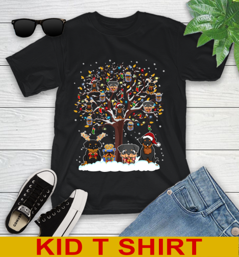 Rottweiler dog pet lover light christmas tree shirt 238
